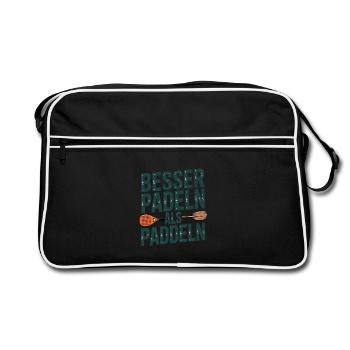 Besser Paddeln Als Paddeln - Retro Tasche - Schwarz/Weiß - Vorne