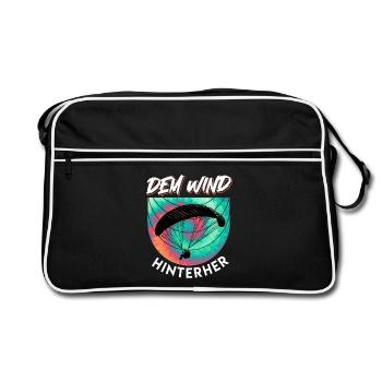 Parapente SUIVANT LE VENT Drôle - Sac Retro - noir/blanc - Devant