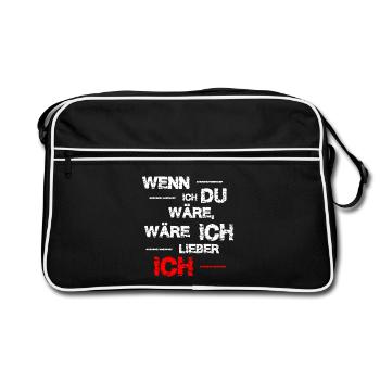 Si j’étais toi... Drôle de proverbe - Sac Retro - noir/blanc - Devant