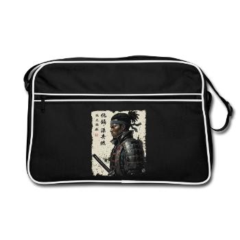 Afro American Samurai – African Roots Pride - Retro Bag - black/white - Front