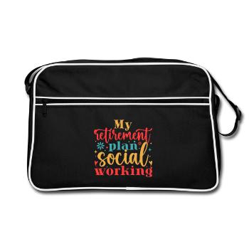 Social Worker Quote My Retirement Plan Social Work - Retro Bag - black/white - Front