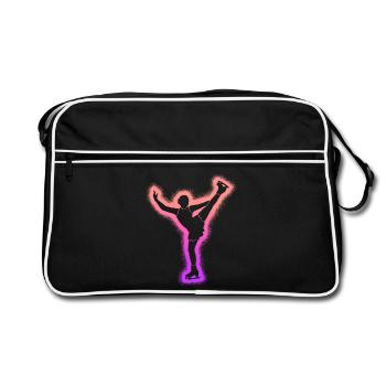 Patineuse artistique Fille patineuse artistique Patinage artistique - Sac Retro - noir/blanc - Devant