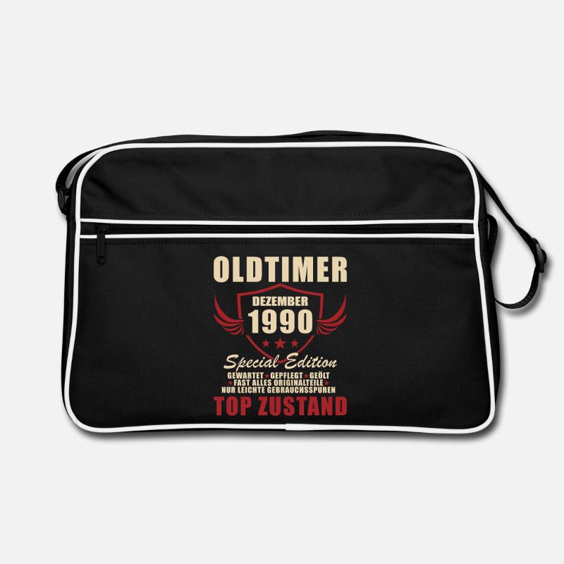 Oldtimer Dezember 1990 Sonderedition - Retro Tasche - Schwarz/Weiß