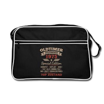 Cadeau du 50e anniversaire Voiture Classique décembre 1975 - Sac Retro - noir/blanc - Devant
