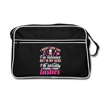 Technicien en extensions de cils pour cils - Sac Retro - noir/blanc - Devant