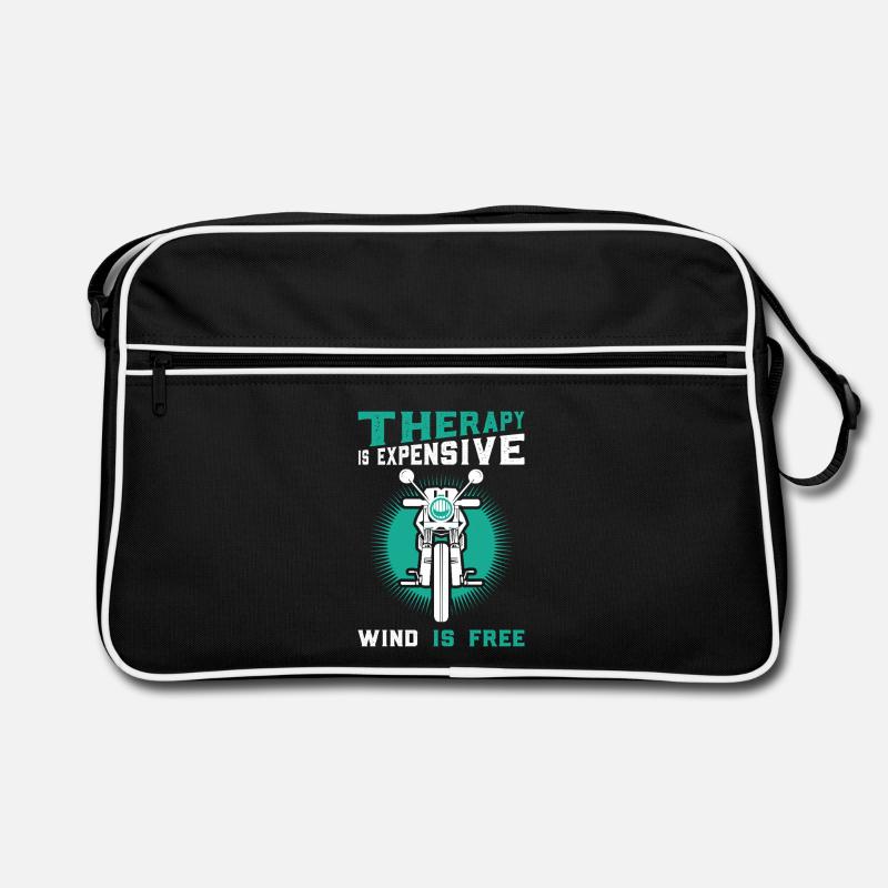 Therapy expensive, wind free – motorcycle motif Retro Bag