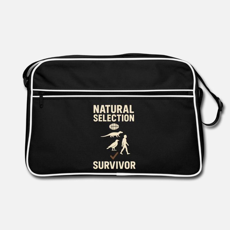 Charles Darwin Geschenk Natürliche - Retro Tasche - Schwarz/Weiß