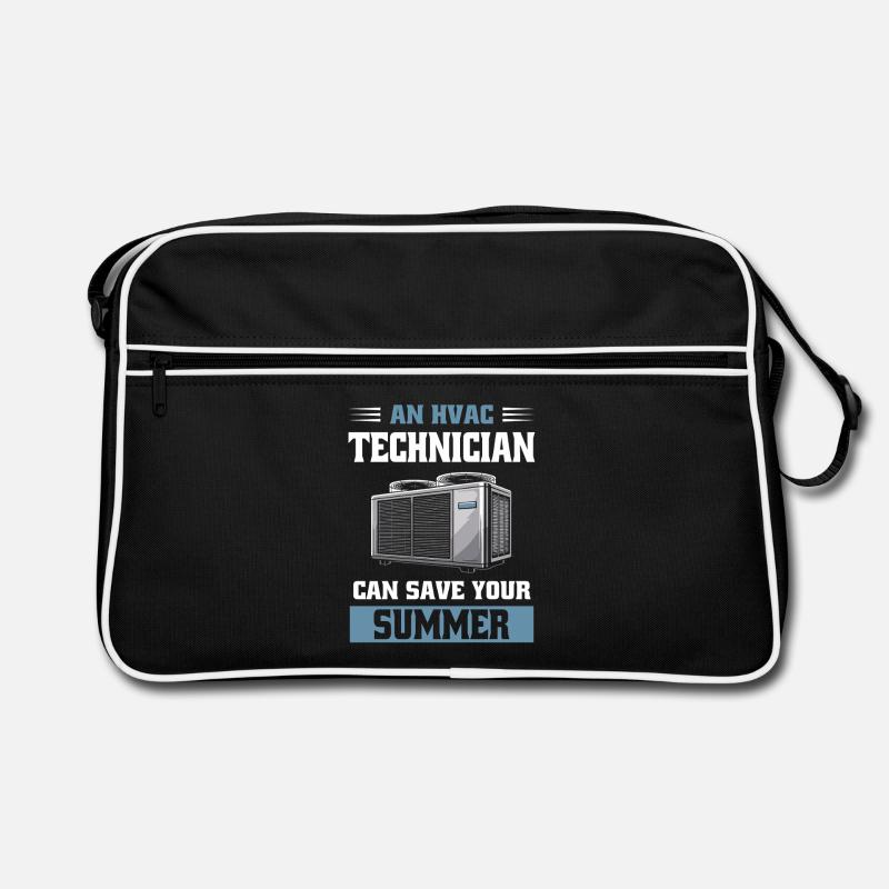 Funny HVAC Technician Design Cold Heat Engineering Retro Bag