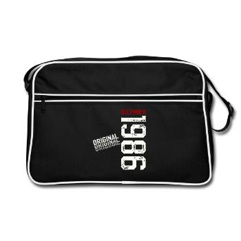 39e anniversaire Original décembre Né en 1986 - Sac Retro - noir/blanc - Devant
