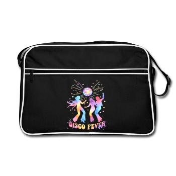 DISCO FEVER Party Aquarelle dansante des années 70 - Sac Retro - noir/blanc - Devant