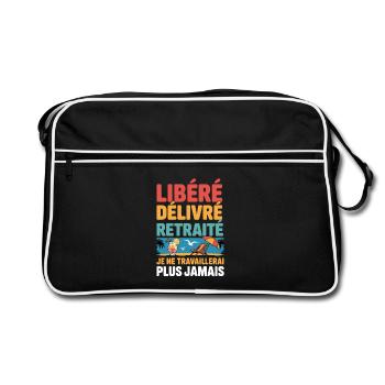 Retirement released delivered – humor work departure - Retro Bag - black/white - Front