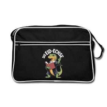 Legal Oath Lizard Funny Reptile Design - Retro Bag - black/white - Front