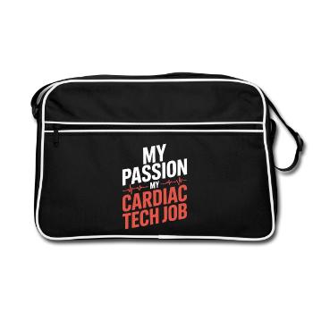 Cardiac Tech My Passion My Cardiac Sonography - Retro Bag - black/white - Front