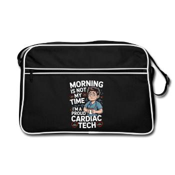 Cardiac Tech Morning Is Not My Time Echo Tech - Retro Bag - black/white - Front