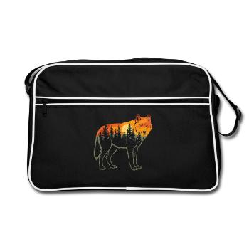 Loup, Forêt, Nature, Nature sauvage, Extérieur, Animal - Sac Retro - noir/blanc - Devant