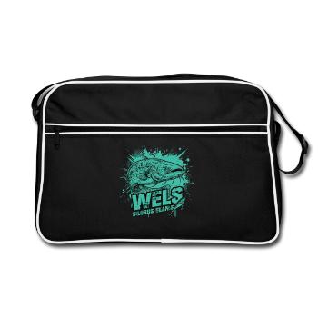 Poisson-chat / Silure glane – Le géant des profondeurs - Sac Retro - noir/blanc - Devant