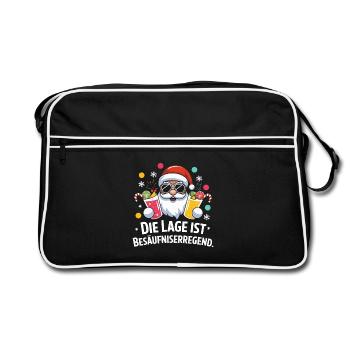 The location is drunkenly funnier - Retro Bag - black/white - Front