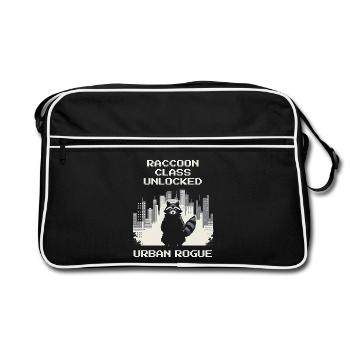 Raccoon Class Unlocked | Urban Rogue - Retro Bag - black/white - Front