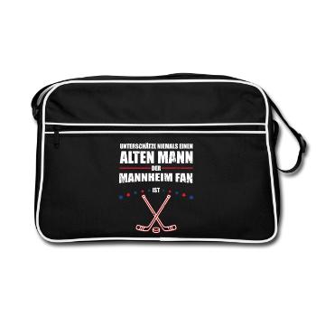 Vieil Homme - Fan de hockey sur glace de Mannheim | Rétro - Sac Retro - noir/blanc - Devant