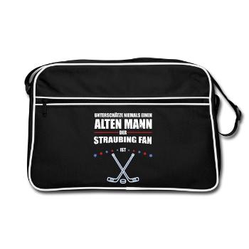 Alter Mann - Straubing Eishockey Fan | Retro - Retro Bag - black/white - Front