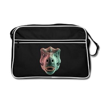 T Rex Dinosaur Head Front View For Dino Fans - Retro Bag - black/white - Front