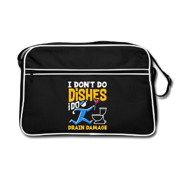 Toilet Clogging Master Funny - Retro Bag - black/white - Front
