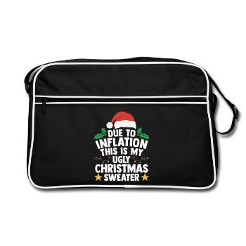 Pull Moche De Noël Inflation Humour Cadeau Laid - Sac Retro - noir/blanc - Devant