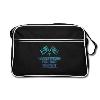 I Survived the First Corner - Retro Bag - black/white - Front