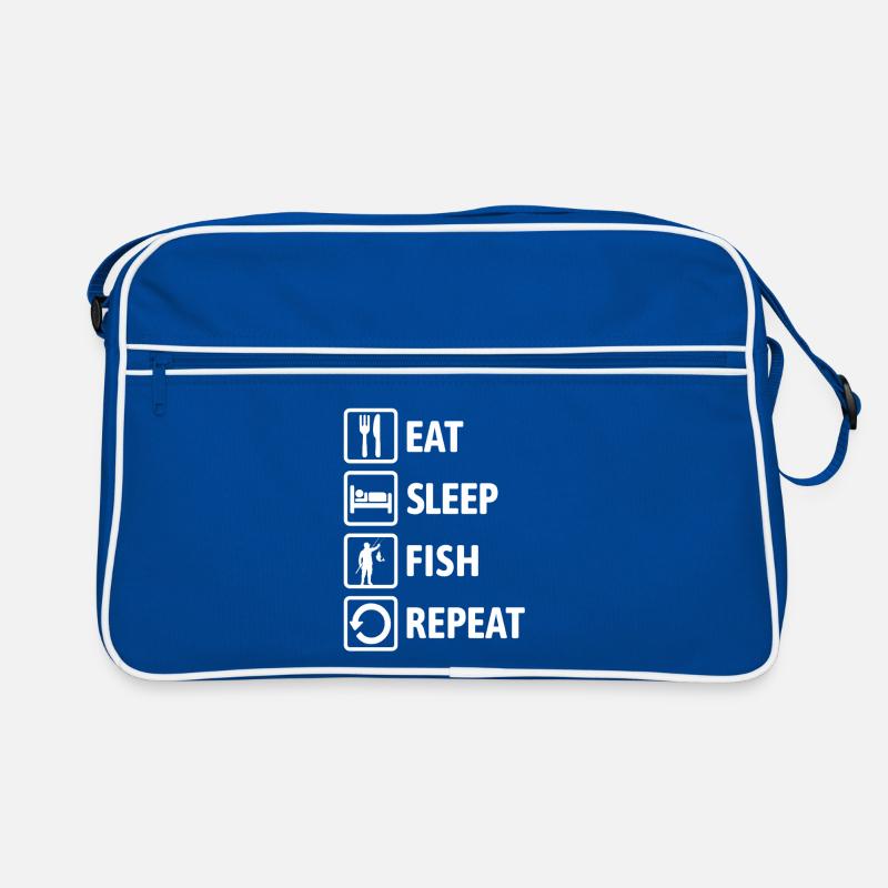 Eat Sleep Fish Repeat - Fishing - Catching Fish Retro Bag