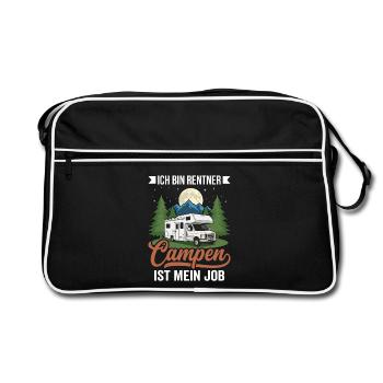 Emploi à la retraite : camping ! – Conception humoristique de camping-car - Sac Retro - noir/blanc - Devant
