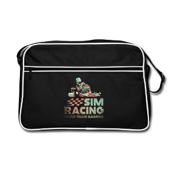 Sim Racing: More Than Gaming - Retro Bag - black/white - Front