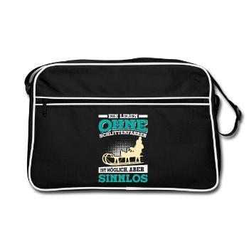 Tobogganing A LIFE WITHOUT SLEDDING IS POINTLESS - Retro Bag - black/white - Front