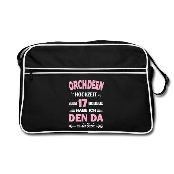 Mariage Orchidée 17e anniversaire de mariage Mariage - Sac Retro - noir/blanc - Devant
