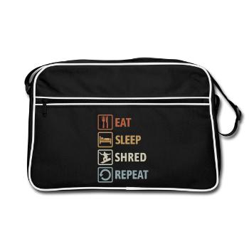 Mange, dors, déchiquet, répétez - Snowboard - Sac Retro - noir/blanc - Devant