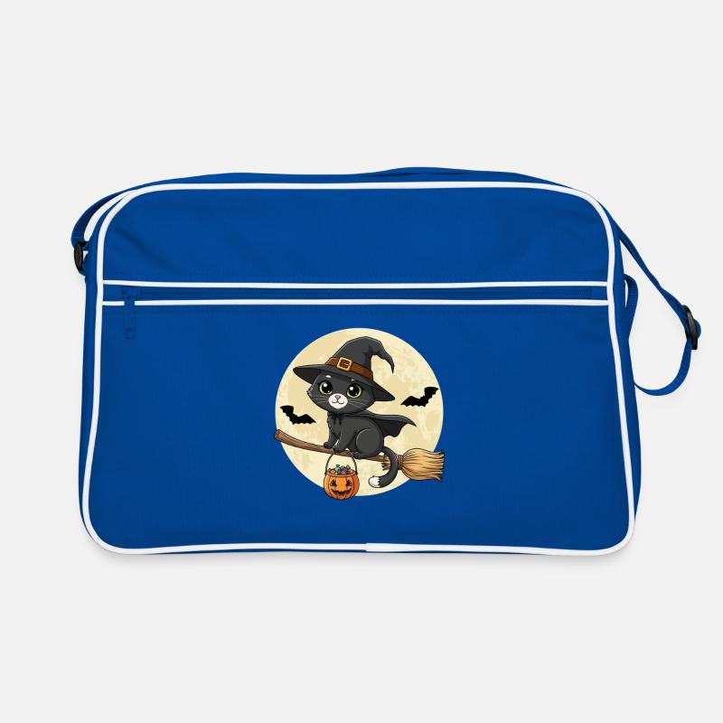 Cute Cat Witch Halloween Black Cat Retro Bag