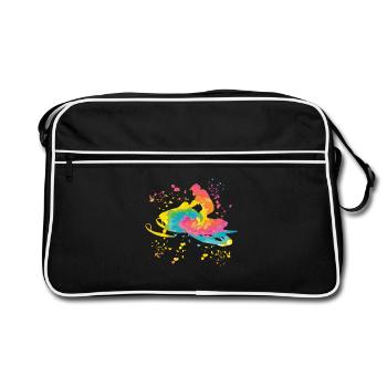 Skidoo Vibrant Schneemobil Abenteuer - Retro Tasche - Schwarz/Weiß - Vorne