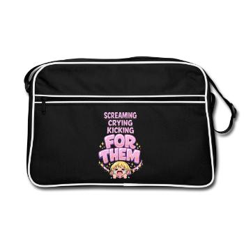 Anime Fangirl Screams Anime Reaction - Retro Bag - black/white - Front