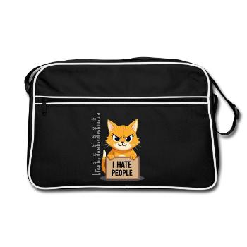 Griesgrämige Katze I Hate People Polizeifoto - Retro Bag - black/white - Front