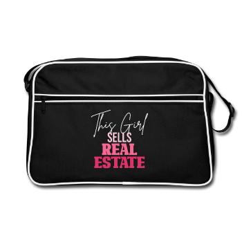 Diese Frau verkauft Immobilien - Retro Tasche - Schwarz/Weiß - Vorne