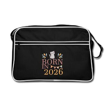 Bébé né en 2026 Né en 2026 Chat mignon - Sac Retro - noir/blanc - Devant
