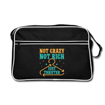 Thrift Shopper Not Crazy Not Rich Just Thrifter - Retro Bag - black/white - Front