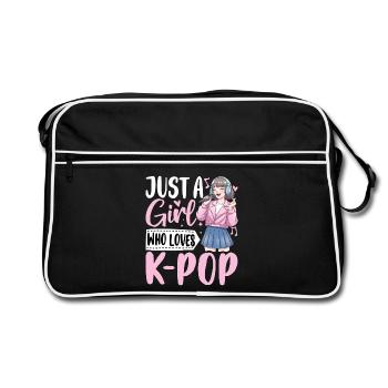 Just A Girl Who Loves K-Pop - Retro Bag - black/white - Front