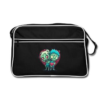 Valentine Zombie Love - Retro Bag - black/white - Front