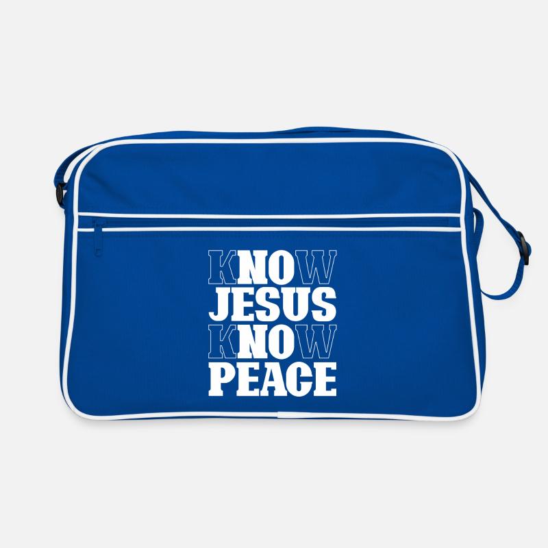 Know Jesus Know Peace Lettering Retro Bag