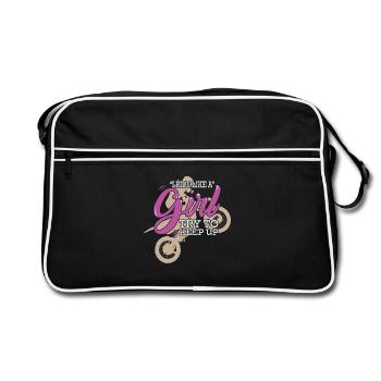 Dirt Biking I Ride Like A Girl Try To Keep Up - Retro Bag - black/white - Front