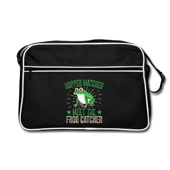 Frog Catcher Hopper Matcher Frog - Retro Tasche - Schwarz/Weiß - Vorne