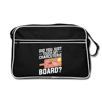 Tableau d’artiste charcuterie avec couvercle de couverture fromage - Sac Retro - noir/blanc - Devant