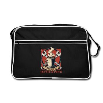 Poseurs de tuyaux alimentés par du café et des tuyaux - Sac Retro - noir/blanc - Devant