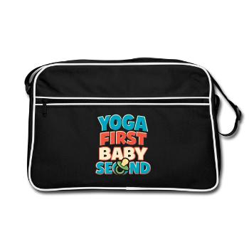 Mère enceinte de yoga prénatal - Sac Retro - noir/blanc - Devant