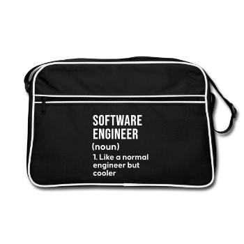 Software Engineer Saying Shirt - Retro Bag - black/white - Front